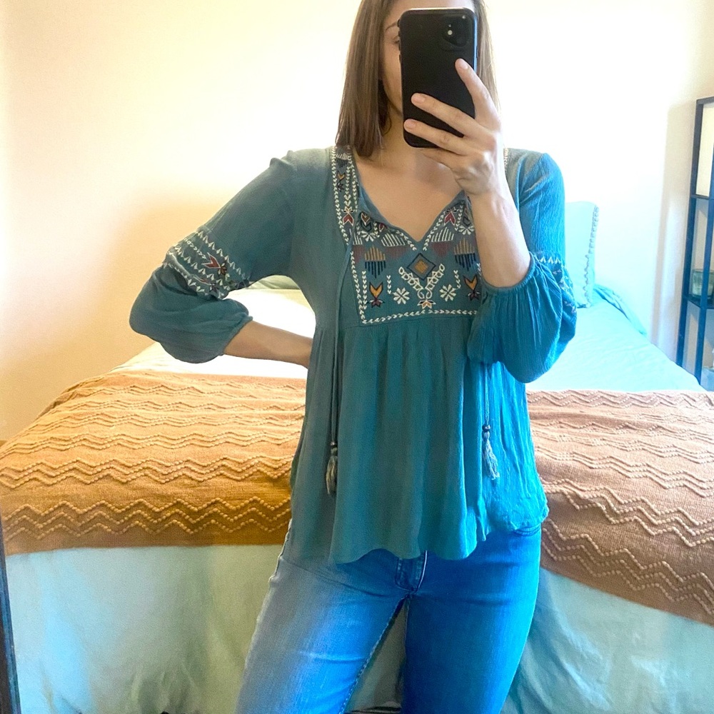 Target for Knox Rose 3/4 Sleeve Boho Peasant Top